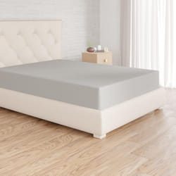 Amazon Basics Soft Microfibre Emperor Fitted Sheet, Deep Pocket 12 inch (30 cm), Light Grey