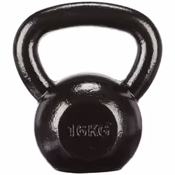 Amazon Basics Cast-Iron Kettlebell with Textured and Painted Surface, Black, 16 kg / 35lbs