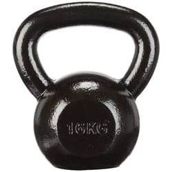 Amazon Basics Cast-Iron Kettlebell with Textured and Painted Surface, Black, 16 kg / 35lbs