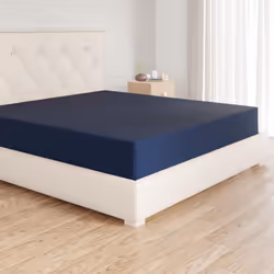 Amazon Basics Soft Microfibre Emperor Fitted Sheet, Deep Pocket 12 inch (30 cm), Navy Blue