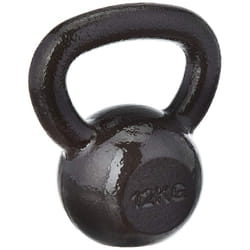 Amazon Basics Cast-Iron Kettlebell with Textured and Painted Surface, Black, 12kg / 26lbs