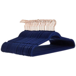 Amazon Basics Slim Velvet, Non-Slip Suit Clothes Hangers, Pack of 50, Navy Blue/Rose Gold