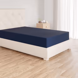 Amazon Basics Soft Microfibre Single Fitted Sheet, Deep Pocket 12 inch (30 cm), Navy Blue