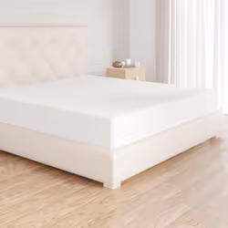 Amazon Basics Soft Microfibre Emperor Fitted Sheet, Deep Pocket 12 inch (30 cm), White