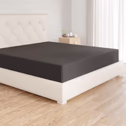 Amazon Basics Soft Microfibre Emperor Fitted Sheet, Deep Pocket 12 inch (30 cm), Black