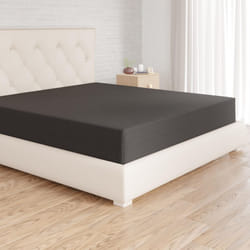 Amazon Basics Soft Microfibre Emperor Fitted Sheet, Deep Pocket 12 inch (30 cm), Black