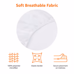 Amazon Basics Soft Microfibre King Fitted Sheet, Deep Pocket 12 inch (30 cm), White