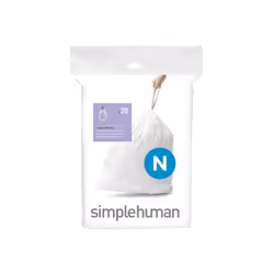 simplehuman CW0174 code N Custom Fit Bin Liners, White Plastic (Pack of 20 Liners)