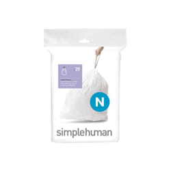 simplehuman CW0174 code N Custom Fit Bin Liners, White Plastic (Pack of 20 Liners)