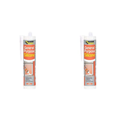 Everbuild EVBGPSCL General Purpose Silicone Sealant, Clear, 280 ml (Pack of 2)