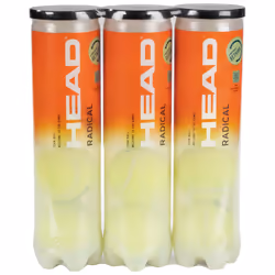 HEAD Radical Tennis Balls, Triple Pack (12 Balls), Yellow, Packaging May Vary
