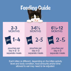 FELIX Original Kitten Fish Selection in Jelly Wet Cat Food 12x85g (Pack of 4)