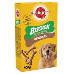 PEDIGREE Biscrok Gravy Bones Biscuits Original Dog Treats 400g (Pack of 12)