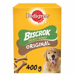 PEDIGREE Biscrok Gravy Bones Biscuits Original Dog Treats 400g (Pack of 12)