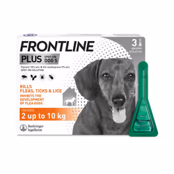 FRONTLINE Plus Flea & Tick Treatment for Small Dogs (2-10 kg) - 3 Pipettes