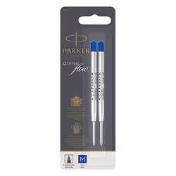 Parker Ballpoint Pen Refills | Medium Point | Blue QUINKflow Ink | 2 Count