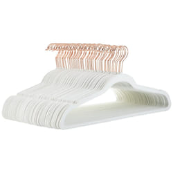 Amazon Basics Slim Velvet Non-Slip Suit Hangers, 50-Pack, Ivory/Rose Gold
