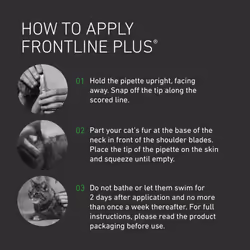 FRONTLINE Plus Flea & Tick Treatment for Cats and Ferrets - 3 Pipettes