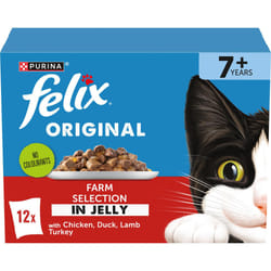 FELIX Original Senior 7+ Farm Selection in Jelly Wet Cat Food 12x85g