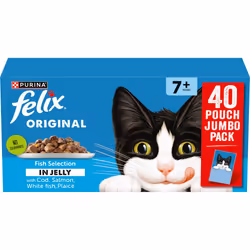 FELIX ORIGINAL Senior Fish Favourites in Jelly Wet Cat Food 40x85g