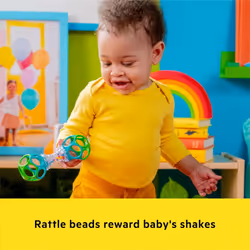 Bright Starts Oball Shaker BPA-Free Rattle Baby Toy, Age Newborn+