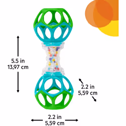 Bright Starts Oball Shaker BPA-Free Rattle Baby Toy, Age Newborn+