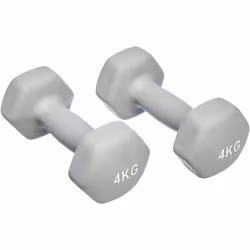 Amazon Basics Neoprene Dumbbell Pair, 8 kg, 4 kg (Set of 2), Grey