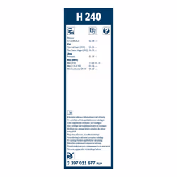 Bosch Wiper Blade Rear H240, Length: 240mm â Rear Wiper Blade