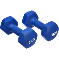 Amazon Basics Neoprene Dumbbell Pair, 10kgs 2 x 5 kg, Blue