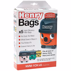Henry NVM-1CH/907076 HepaFlo Vacuum Bags, Pack of 5, White