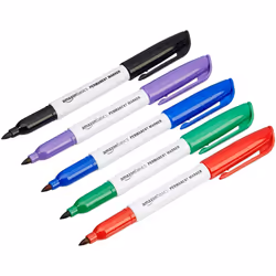 Amazon Basics Permanent Markers - Assorted - Pack of 12