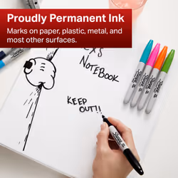 Sharpie Permanent Markers, Fine Point, Green, 12 Count