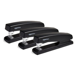 Amazon Basics Stapler with 1000 Staples Black, 3-pack