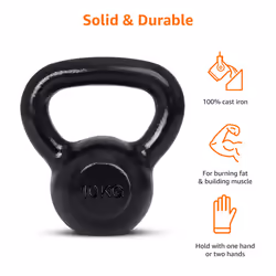 Amazon Basics Cast-Iron Kettlebell, 10 kg, Black