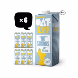 Oatly "No" Sugars Oat Drink 1 Litre (Pack of 6)