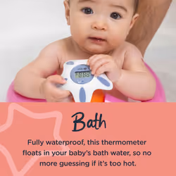 Tommee Tippee InBath Digital Thermometer for Baby Bath and Room, Waterproof and Floats in Water, 3 Second Readings on Easy to Read LCD Display