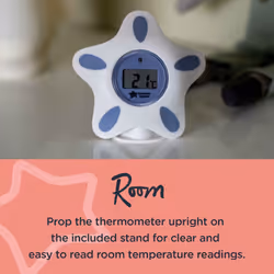 Tommee Tippee InBath Digital Thermometer for Baby Bath and Room, Waterproof and Floats in Water, 3 Second Readings on Easy to Read LCD Display