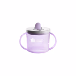Tommee Tippee First Cup Sippy Cup for Babies with Flip-Up Free-Flow Spout 4m+, 190ml, Pack of 4, 4 Colours (1x Orange, 1x Blue, 1x Purple, 1x Green)