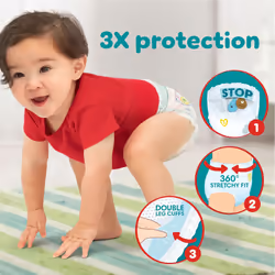 Pampers Baby-Dry Nappy Pants Size 7, 126 Nappies, 15kg+, Monthly Pack, 360 Fit To Help Prevent Gaps And Leaks