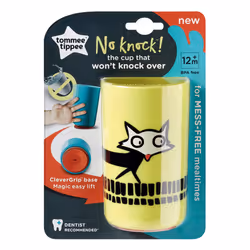 Tommee Tippee No Knock Trainer Cup for Toddlers with Clevergrip Base, 12m+, 300ml, Yellow, 1 Pack