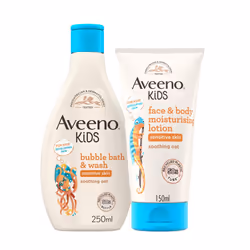AVEENO Kids Bodycare Bundle, 250ml |Enriched with Soothing Oat |Developed for Kids' Developing Skin & Hair |Childrens Toiletr ...