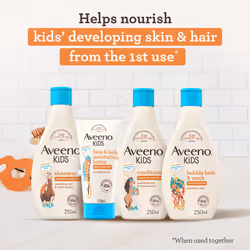 AVEENO Kids Bodycare Bundle, 250ml |Enriched with Soothing Oat |Developed for Kids' Developing Skin & Hair |Childrens Toiletries Sets