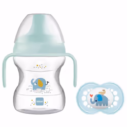 MAM Learn to Drink Cup, Bottle Handles and Soother, 6+ Months Baby with Removable Handles, Baby Feeding Accessories, 190 ml, ...