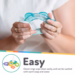 Nuby IcyBite Stacking Rings â Soothing Teether | Multiple Teething Surfaces | Refrigerator Safe | Suitable from 6 Months Plus