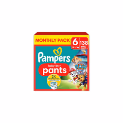 Pampers Baby-Dry Nappy Pants Paw Patrol Edition Size 6, 138 Nappies, 14kg-19kg, Monthly Pack, with Our 360 Pants Fit to Help ...