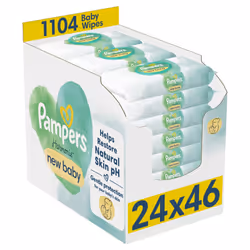 Pampers Harmonie New Baby Wipes 24 Packs of 46 Wipes = 1104 Baby Wet Wipes, Help Restore Natural Skin pH