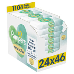 Pampers Harmonie New Baby Wipes 24 Packs of 46 Wipes = 1104 Baby Wet Wipes, Help Restore Natural Skin pH
