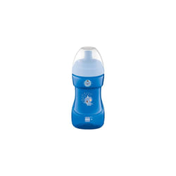 MAM Sports Cup, 330 ml, Trendy Non-Spill Cup for 12+ Months, Baby Cup Bottle with Free Flow Spout, Toddler Cup, Blue (Designs May Vary)