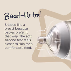 Tommee Tippee Closer to Nature Baby Bottles, Slow Flow Breast-Like Teat with Anti-Colic Valve, 260ml, Pack of 4, Colour My World