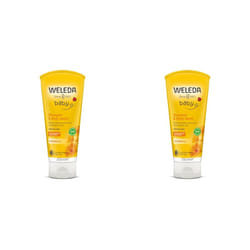 Weleda Calendula Baby Hair and Body Shampoo, 200 ml (Packaging May Vary) (Pack of 2)